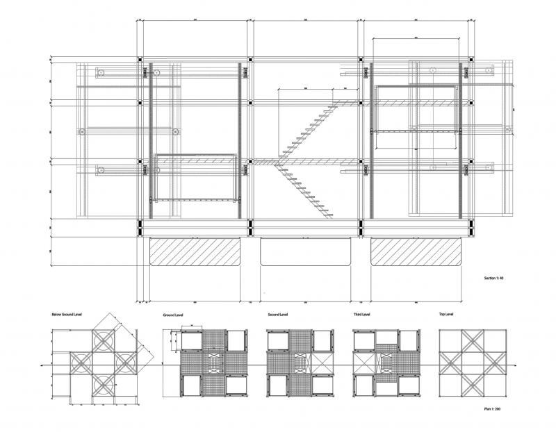Floating Folly, version 2 plan and section